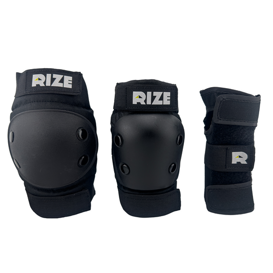 Youth 5+/8+/14+ 3 pc. Elbow and Knee Pad Set - Black